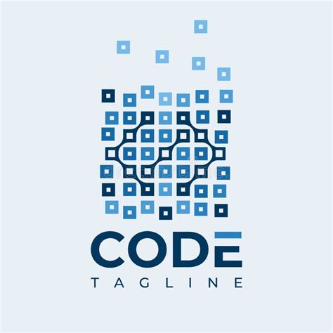 Digital Pixel Coding Logo Branding. Modern Line Hub Code Logo Design ...