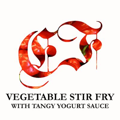 Vegetable Stir Fry with Tangy Yogurt Sauce