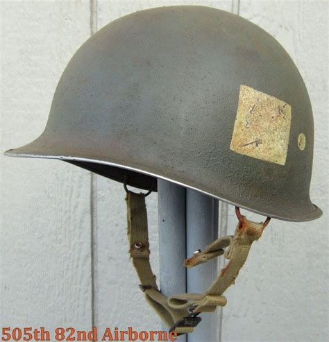 WWII M2 101st Airborne Helmet "Signal Company" Front Seam Paratrooper ...