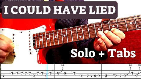 I Could Have Lied - Solo Cover | Guitar Tutorial With Tabs - YouTube