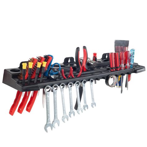 Stalwart 24 in. Grey Wall Mount Tool Organizer Shelf-M220003 - The Home ...