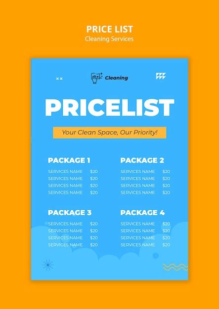 Social Media Price List Template - Free Vectors & PSDs to Download