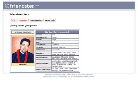 Friendster in 2003 - Web Design Museum