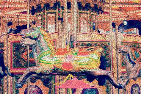 Oil Painting Vintage Carousel Horse Free Stock Photo - Public Domain Pictures