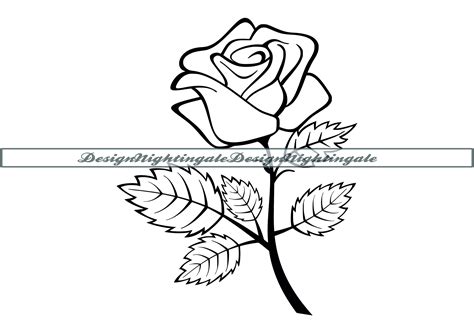 Rose Outline 2 SVG Flower Outline SVG Rose Outline Clipart | Etsy