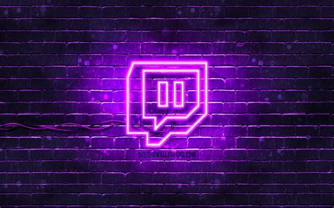 Twitch violet logo violet brickwall, Twitch logo, social networks ...