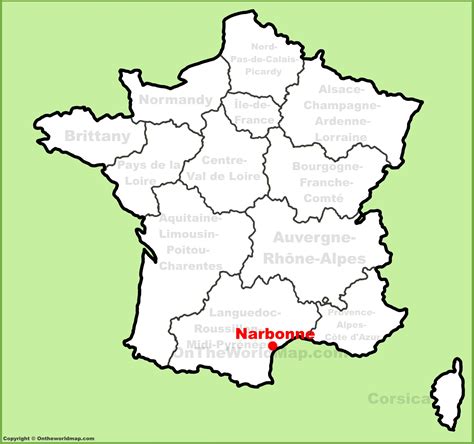 Narbonne location on the France map - Ontheworldmap.com