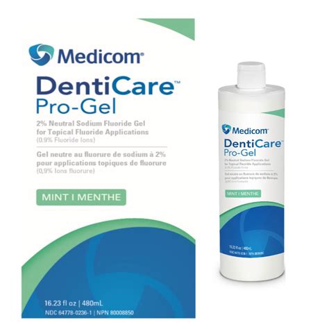 Denticare Pro-Gel, 2% Neutral Sodium Fluoride, Mint, Bottle, 16oz - Clinaide