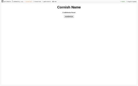 Cornish Name ― Perchance Generator