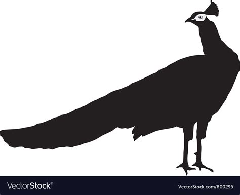 Silhouette of peacock Royalty Free Vector Image