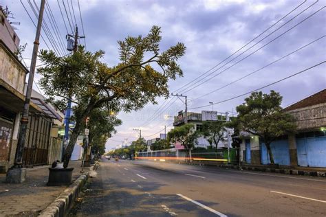 Scenery of Main Road in Purwokerto Stock Photo - Image of dusk, rush: 81946890