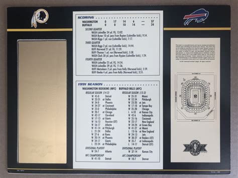 1992 Commemorative Super Bowl XXVI Card with Ticket: Commanders vs Bills | Pristine Auction