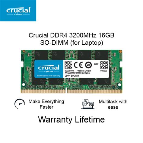 Jual Crucial DDR4 3200 16GB Sodimm Ram Laptop DDR4 3200MHz 16GB PC4-25600 | Shopee Indonesia