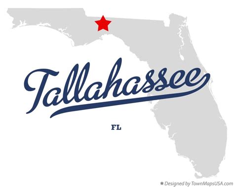 Map of Tallahassee, FL, Florida