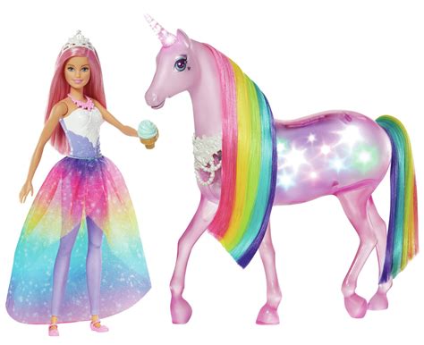 Barbie Dreamtopia Magical Lights Unicorn & Doll Playset (8895970) | Argos Price Tracker ...