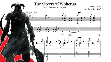 The Streets of Whiterun | Skyrim Piano arrangement - YouTube