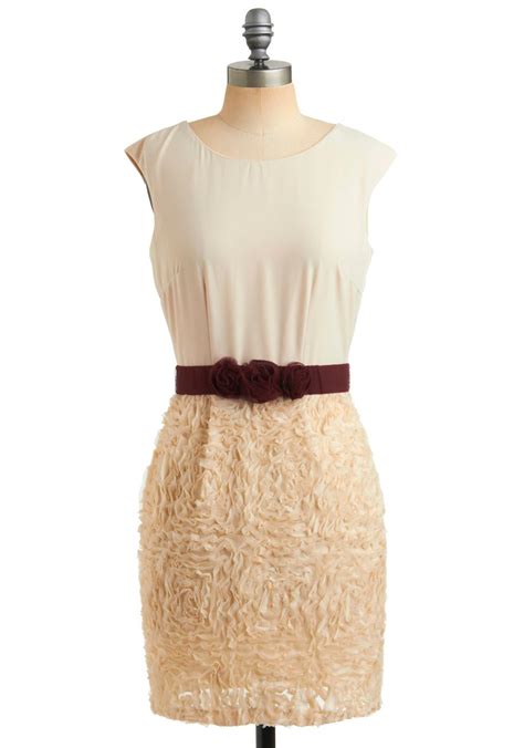 Raspberry Swirl Dress - Cream, Red, Solid, Flower, Party, Casual ...