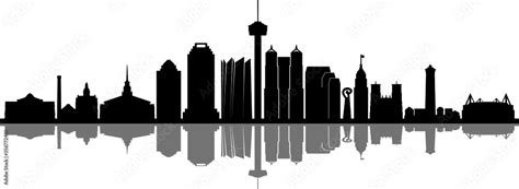 SAN ANTONIO City Texas Skyline Silhouette Cityscape Vector Stock Vector | Adobe Stock