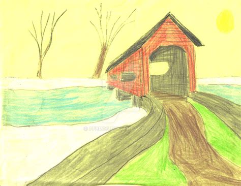 Covered Bridge Drawing by ffbros on DeviantArt