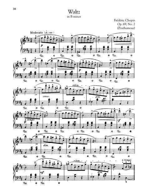 Waltz In B Minor, Op. 69, No. 2 by Frédéric Chopin Sheet Music for ...