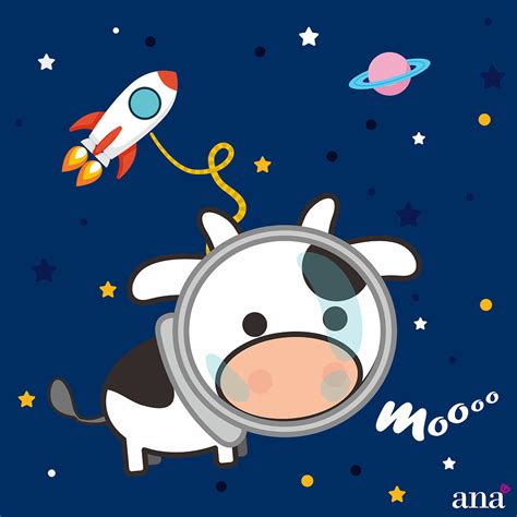 Space Cow Digital Art by Ana Ng - Pixels