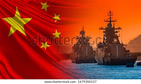 Warships On Background Flag China Prcs Stock Photo 1679306527 ...