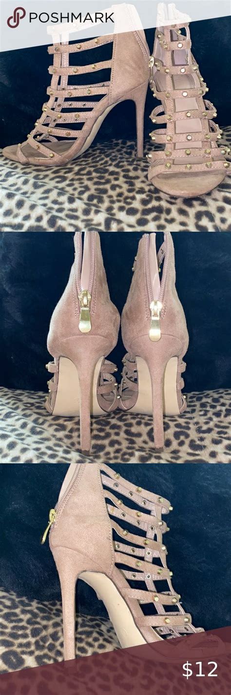 Carnation pink gold studded Charlotte Russe 4in heels! Size 6. | Heels, Shoes, Pink and gold