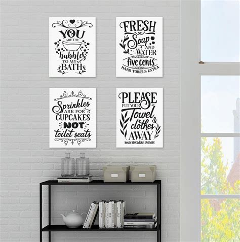 Funny Bathroom Quote Posters (set of 4) Prints. #P1013 | StickerBrand