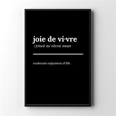 Joie de Vivre Definition Art Print / DIGITAL DOWNLOAD / | Etsy