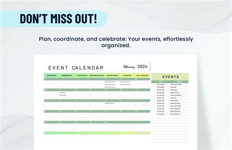 Event Calendar Templates in Excel, Google Sheets - Download | Template.net