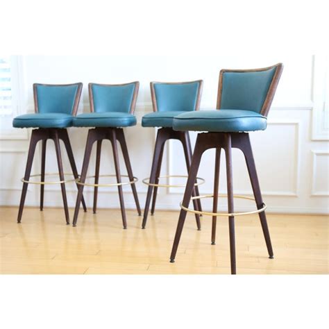 Mid Century Modern Vintage Swivel Bar / Counter Stools - Set of 4 ...