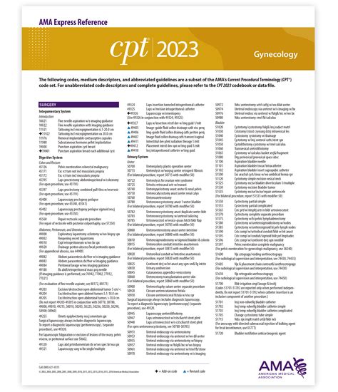 CPT 2023 Express Reference Coding Card: Gynecology by American Medical ...