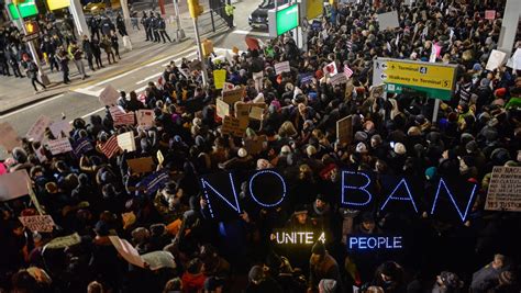 Protest at JFK Airport over Trump refugee ban