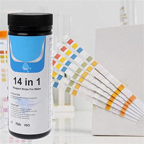 YH-14IN1 14-in-1 Drinking Water Test Strips Kit Residual Chlorine PH Total Alkalinity Hardness ...