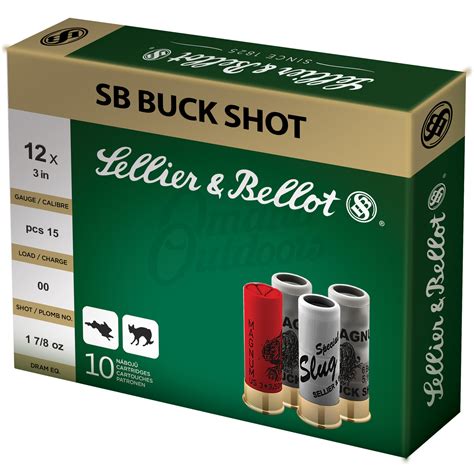 Sellier & Bellot Ammo 12 Gauge 3 Inch 00 Buckshot 10 Round Box - Omaha ...