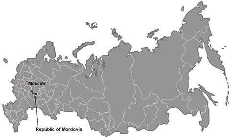 Location of the Republic of Mordovia in Russian Federation (Map with ...