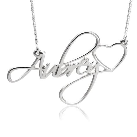 Custom Name Necklace With Heart - Heart Shape Pendant with Name