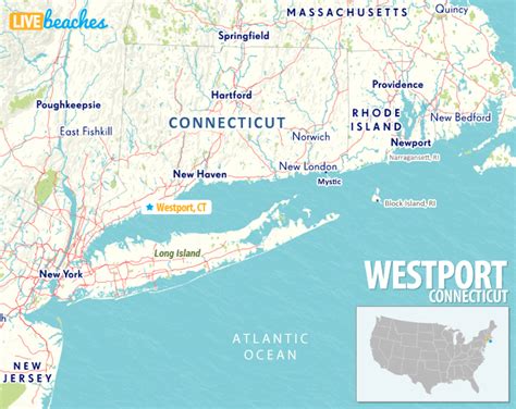 Map of Westport, Connecticut - Live Beaches