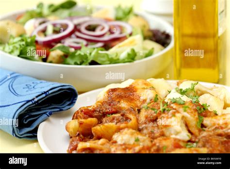 Conchiglie Pasta Bake with Bechemel Sauce Stock Photo - Alamy