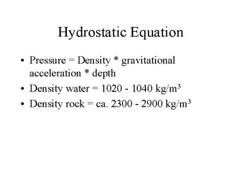 Hydrostatic Equation