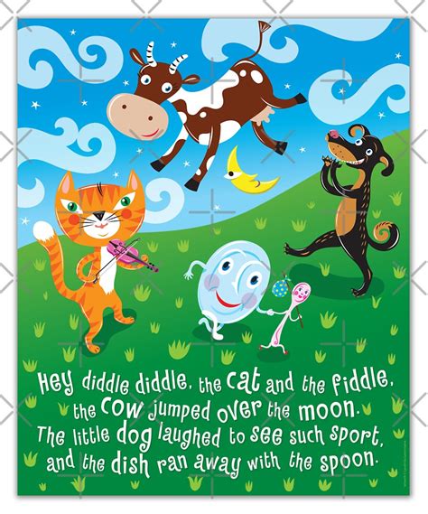 "Hey Diddle Diddle - nursery rhymes" by Lyuda | Redbubble