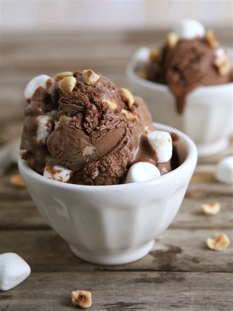 Dark Chocolate Rocky Road Ice Cream with Hazelnuts - Completely Delicious