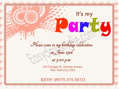 Birthday Invitation Wording – Easyday