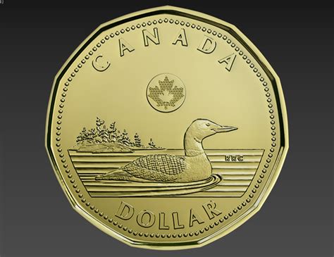 1 Dollar Canadian Coin 3D - TurboSquid 1221990