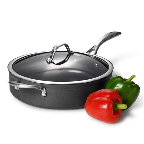 ProCook Professional Anodised Non-Stick Saute Pan with Lid | 28cm | 4.2L | Induction Pan with ...