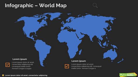 World Map Infographic Template for Demographic PPTs : MyFreeSlides