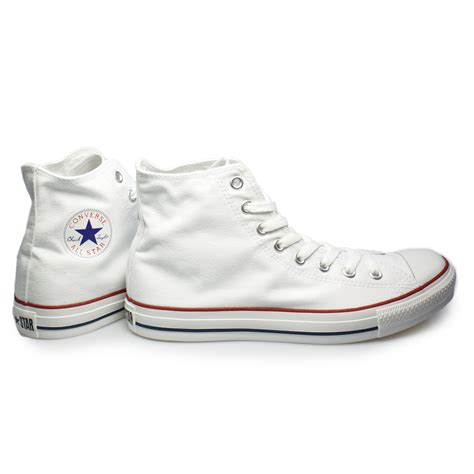 Converse White Hi All Star Canvas Mens Womens Trainers Sneakers Shoes ...