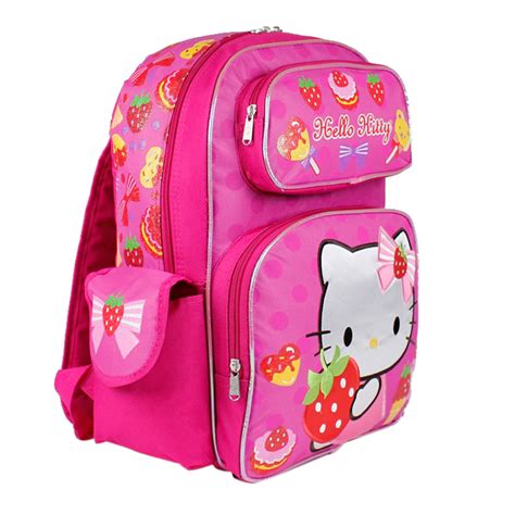 Sanrio Hello Kitty Backpack - Bakery Sweets Pink 16" Large Girls School Book Bag | eBay