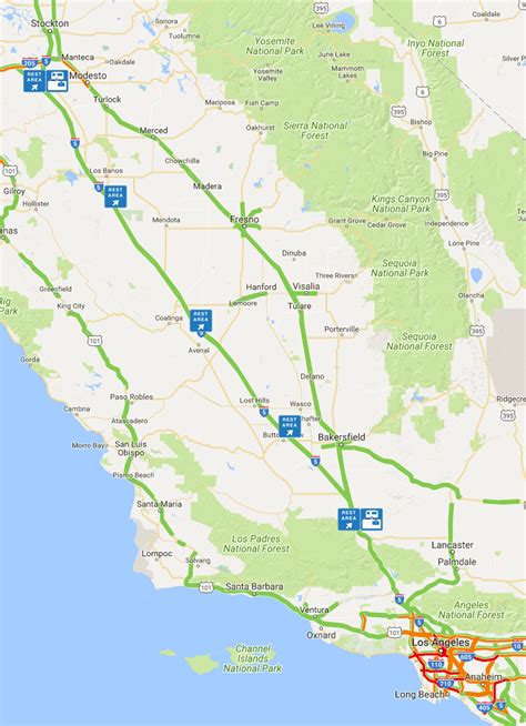 I 5 California Rest Area Map | Printable Templates Free