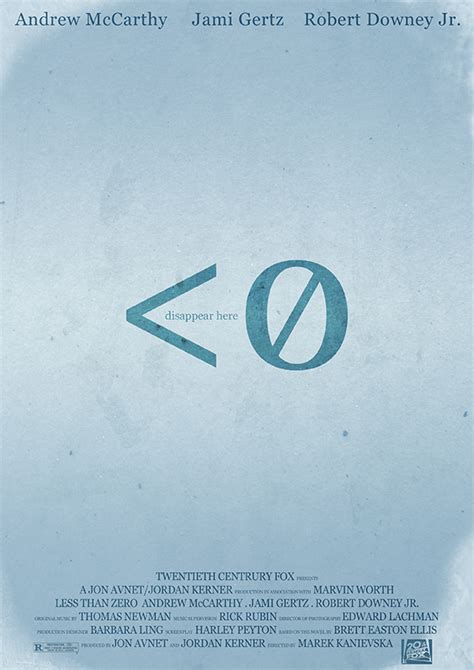 Less Than Zero - alternative, minimalist poster by 3ftDeep on DeviantArt